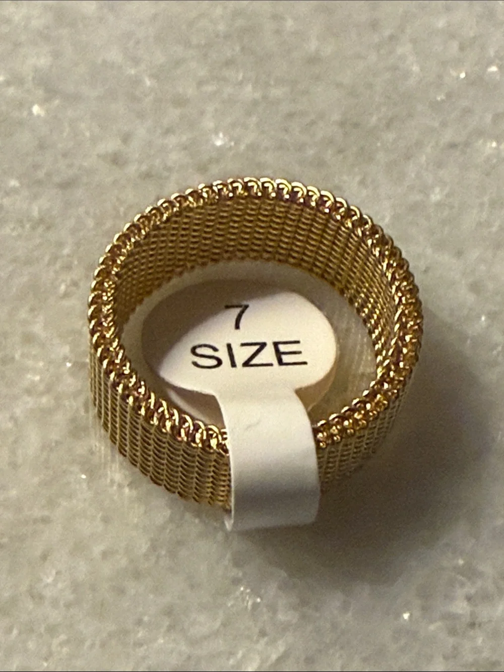 Plunder Unisex Gold Mesh Stretch Ring fashion jewelry Size 7